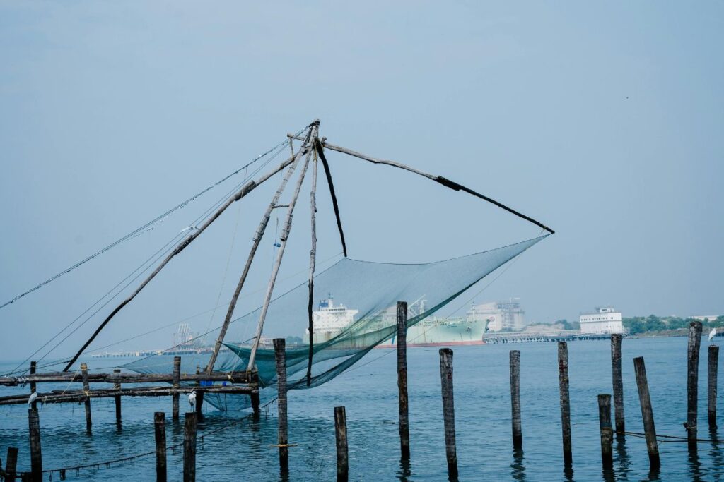 Traditional Chinese fishing nets at Fort Kochi Kerala