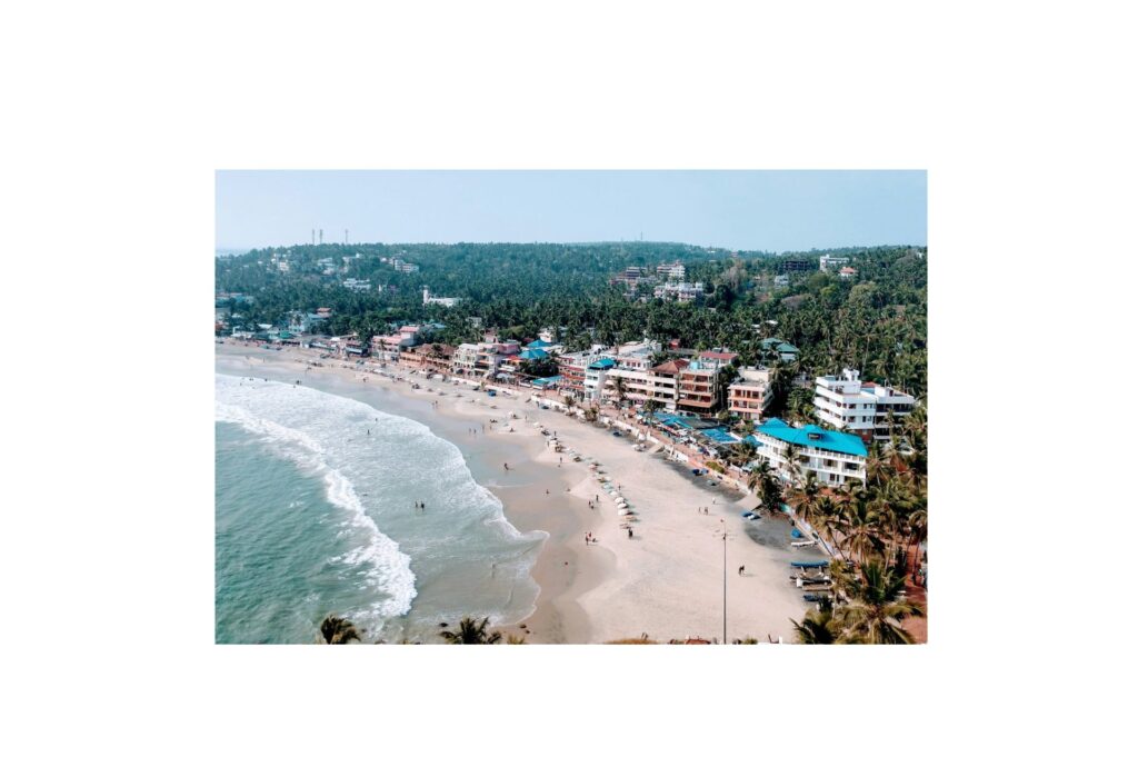 Explore Kerala Destinations Kovalam beach coastline and lighthouse Kerala